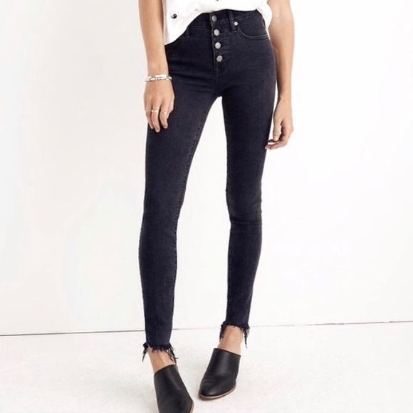 Madewell Denim - Madewell 9” High Rise Skinny Button Front Jeans